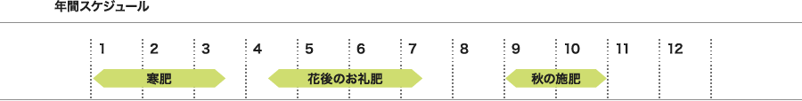 年間スケジュール 寒肥 花後のお礼肥 秋の施肥
